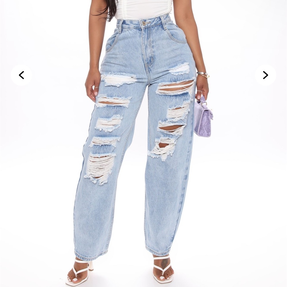 Never Let Go Distressed Boyfriend Jeans